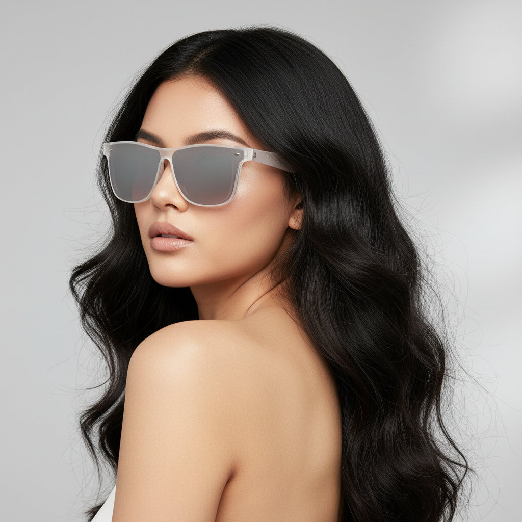 Trendy Cool Mens Womens Retro Sunglasses Fun Square Shield Mirrored Sun Glasses