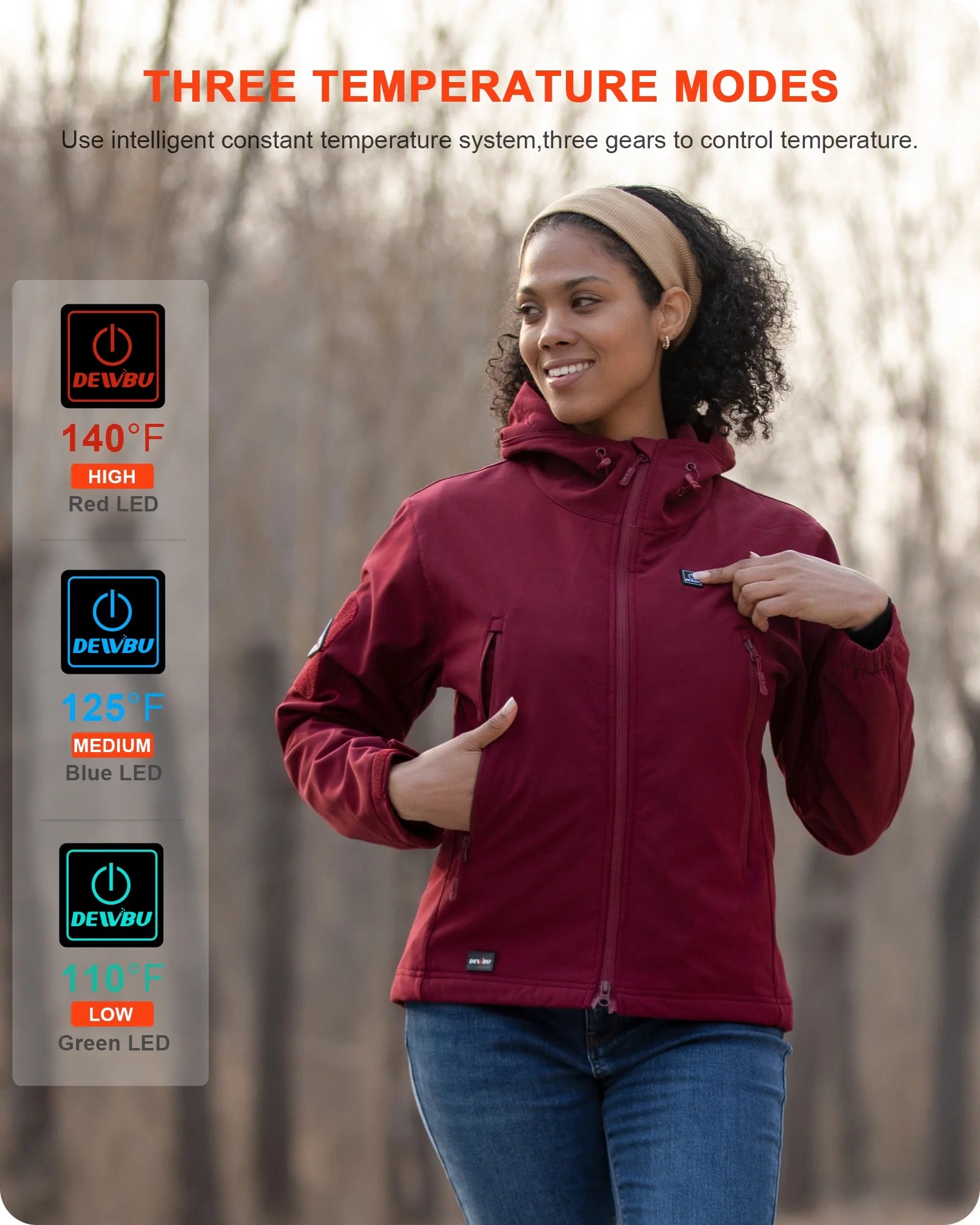 Heated Jacket for Women, Soft Shell Heated Coat with 12V Battery Pack, Waterproof Heating Jacket for Winter Outdoor