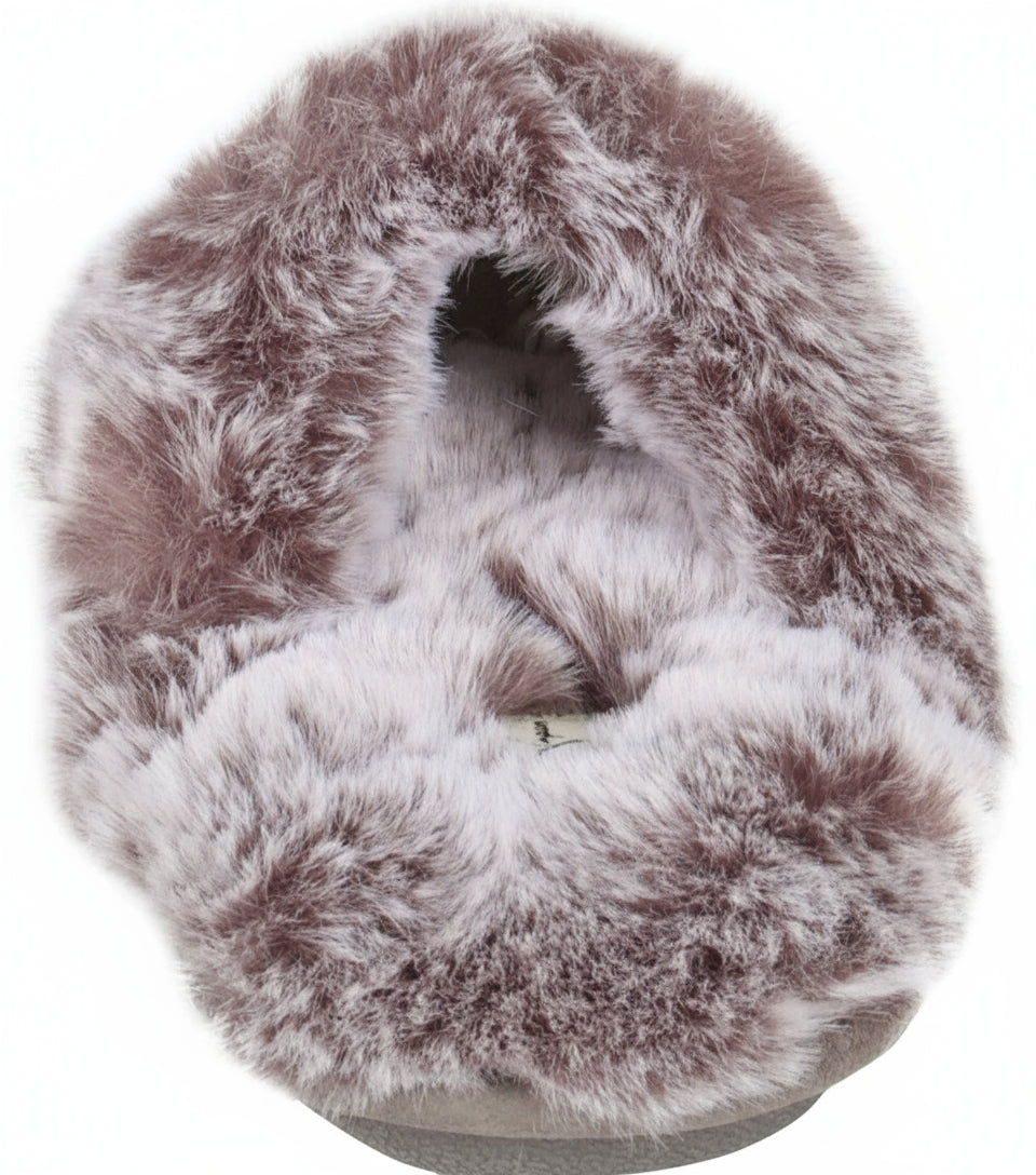 Women'S Comfy Faux Fur House Slipper Scuff Memory Foam Slip on Anti-Skid Sole