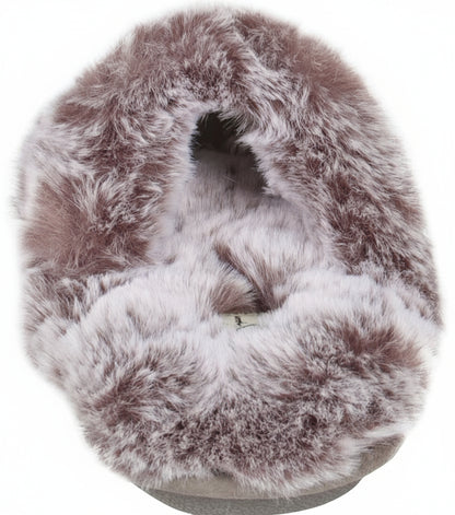 Women'S Comfy Faux Fur House Slipper Scuff Memory Foam Slip on Anti-Skid Sole