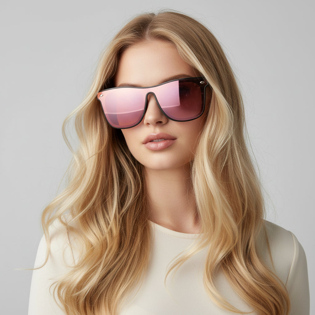 Trendy Cool Mens Womens Retro Sunglasses Fun Square Shield Mirrored Sun Glasses