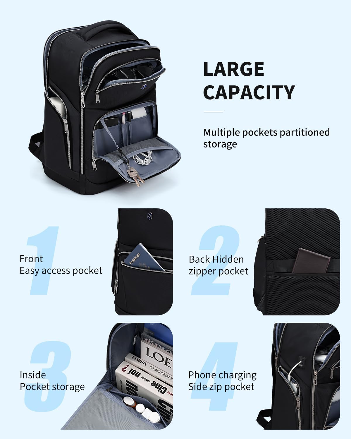 Elevate Your Travel Experience with Our Stylish Anti-Theft Laptop Backpack - Perfect for 16-Inch Laptops, RFID Protection, and Unmatched Durability for All Adventures!
