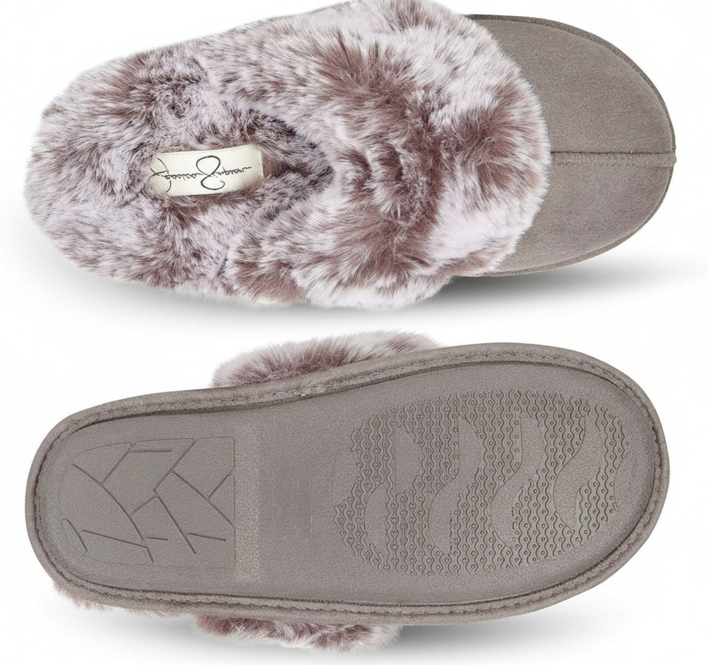 Women'S Comfy Faux Fur House Slipper Scuff Memory Foam Slip on Anti-Skid Sole