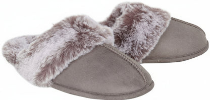 Women'S Comfy Faux Fur House Slipper Scuff Memory Foam Slip on Anti-Skid Sole